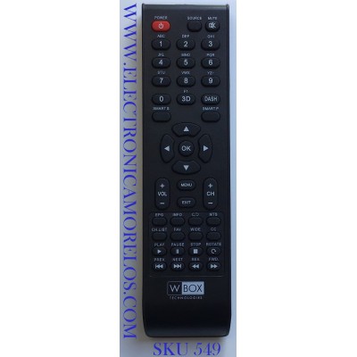 CONTROL PARA SMART TV WBOX / MODELOS 0E-43LED4K / 0E-49LED4K / 0E-55LED4K / 0E-65LED4K / 0E-65LED4K2